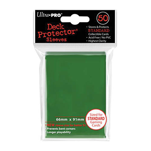 50pc Ultra Pro Card Deck Sleeve Protector 66x91mm - Green