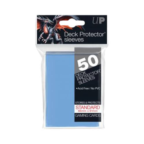 50pc Ultra Pro Card Deck Sleeve Protector 66x91mm - Light Blue