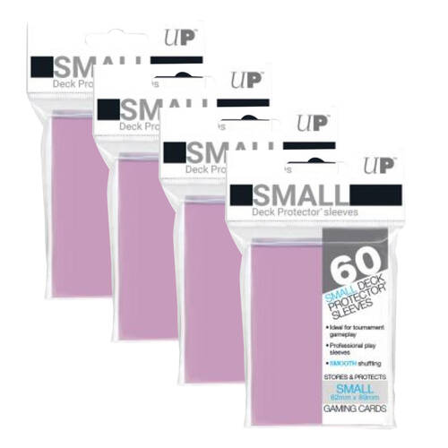 4x 60pc Ultra Pro Mini Deck Gaming Card Sleeve Protector 62x89mm - Pink