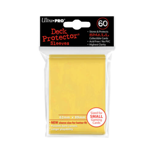 60pc Ultra Pro Mini Deck Gaming Card Sleeve Protector 62x89mm - Yellow