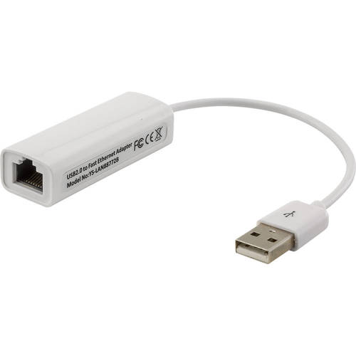 USB Ethernet Adaptor USB-A Plug to RJ45 Socket for PC