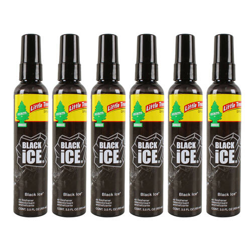 6PK Little Tree Pump Spray Car Air Freshener Fragrance 103ml Black Ice