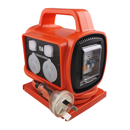 Ultracharge 15A 4 Way RCD Safety Power Block 15A Plug