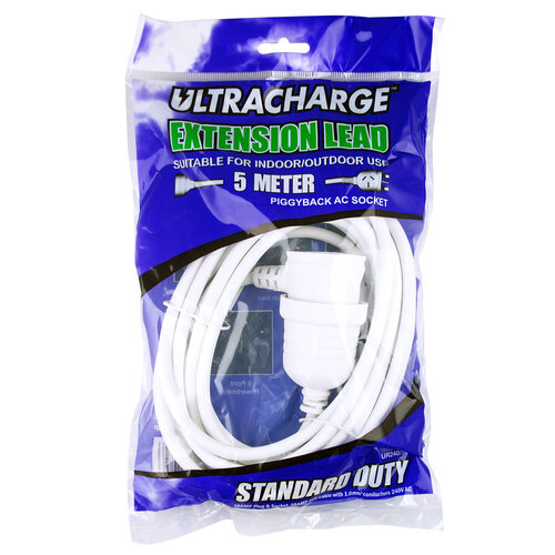 Ultracharge Extension Lead 5M With Piggy Back Plug