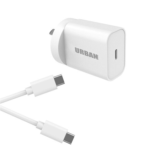 Urban 30W AC Charger 1m USB-C Wall Charger For Samsung Galaxy S23 - White
