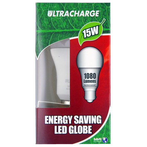 Ultracharge 15W Led Light Globe 240V Bayonet