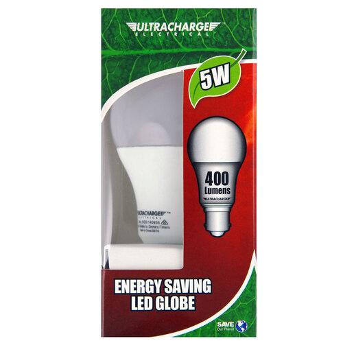 Ultracharge 5W Led Light Globe 240V Bayonet