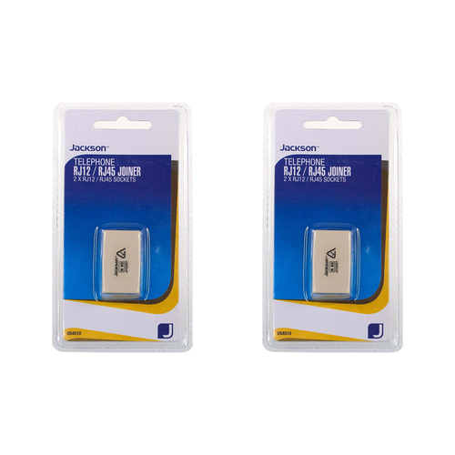 2PK Jackson Telephone Adapter RJ12/RJ45 Joiner Line Connector