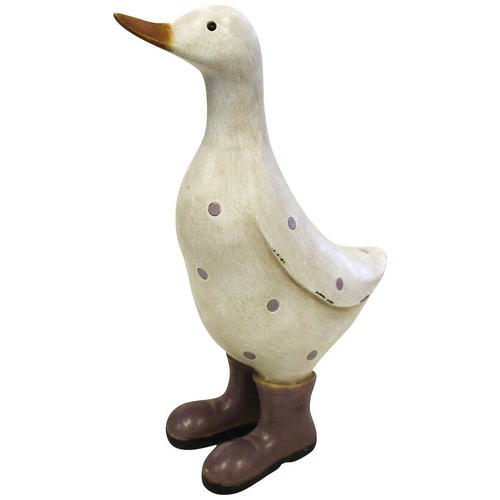 LVD Polyresin Duck Aubergine Boots Sculpture Home/Office Decor 22cm