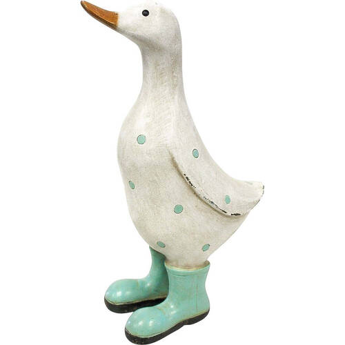 LVD Resin Polka-Dot Duck w/ Boots Home Decoration 16x6.5x22cm Blue
