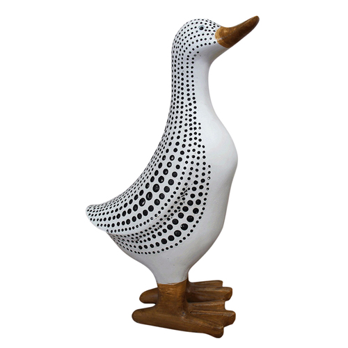 LVD 22.5cm Duck Black Dots Décor