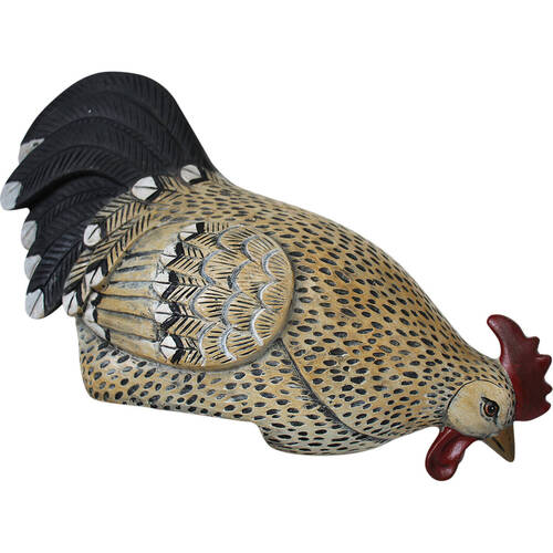 LVD Resin Hen Sitting Home/Garden Decor 31x19cm - Grey Wash