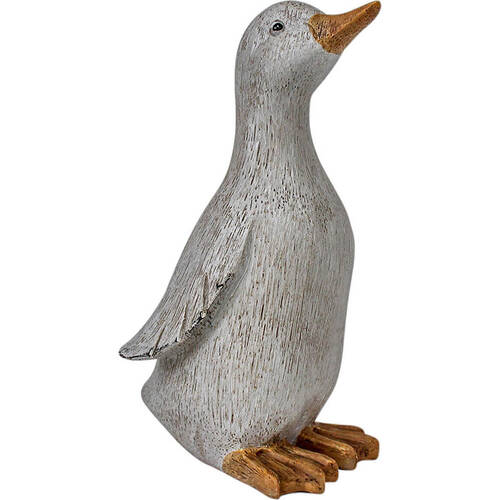 LVD Resin Duck Sitting Small Home/Garden Decor 10cm - White