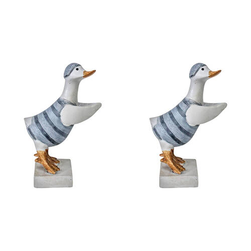 2PK LVD Duck Diving Resin Figurine Home/Lounge Decor Set 16cm