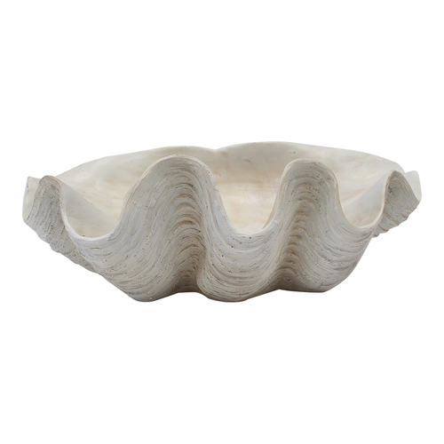 LVD Decorative 53cm Resin Clam Shell/Trinket Decor XL - White