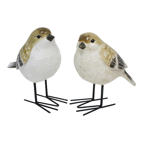 LVD 2pc Resin/Metal 18cm Birds Home Decorative Figurine Set