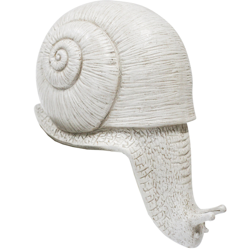 LVD Resin Snail Ledge Sculpture Home Decor 15x18cm - White