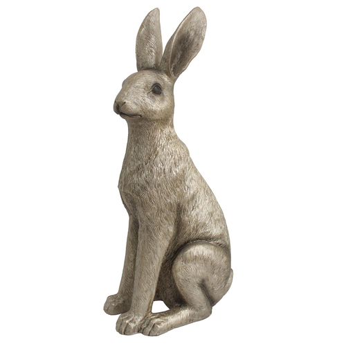 LVD Polyresin Sculpture Sitting Hare Home/Office Decor Champagne Large