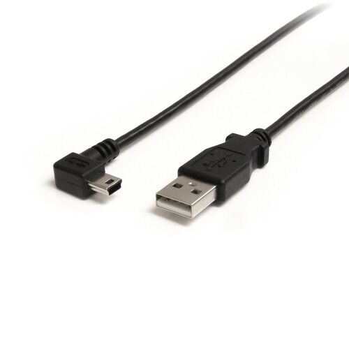 3 ft Mini USB Cable - A to Right Angle Mini B