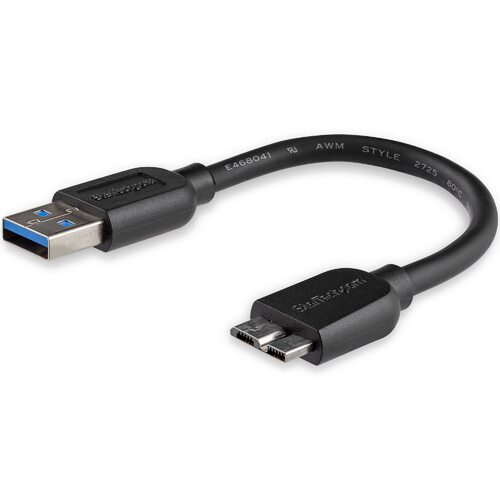 6in Short Slim USB 3.0 Micro B Cable - A to Micro B