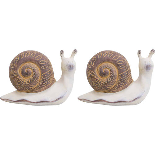 2PK LVD Rusty Snail Gary Resin Figurine Display Decor 11cm