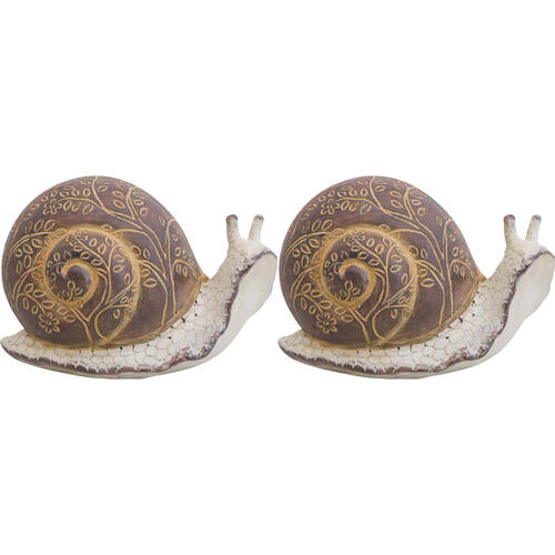 2PK LVD Rusty Snail Patrick Resin Figurine Display Decor 10.5cm