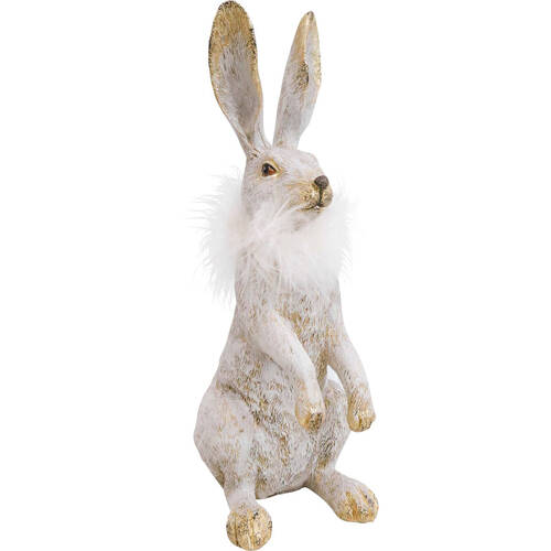 LVD Sitting Hare Jemima Resin Sculpture Home Decor 23cm White
