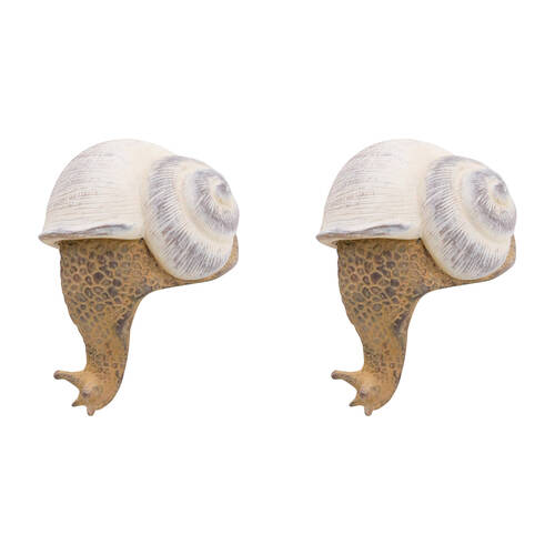 2PK LVD Ledge Snail Resin Figurine Display Decor 10.5cm Small
