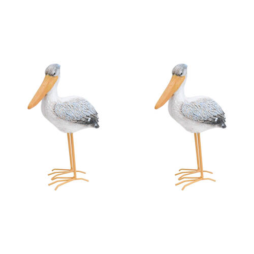 2PK LVD Standing Pelican Resin Figurine Home Decor 18cm