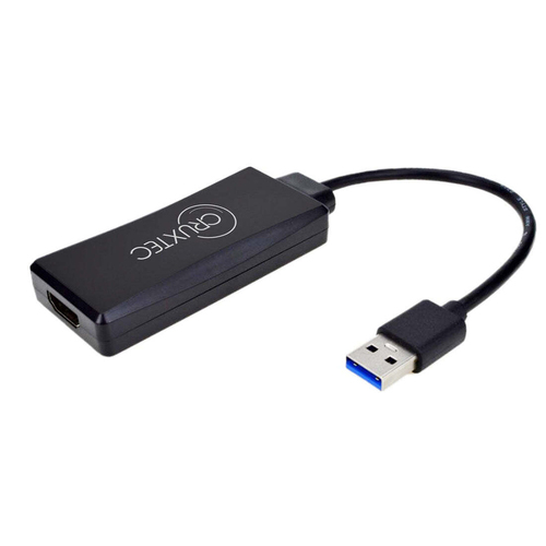 Cruxtec USB to HDMI Female 15cm Cable Adapter - Black