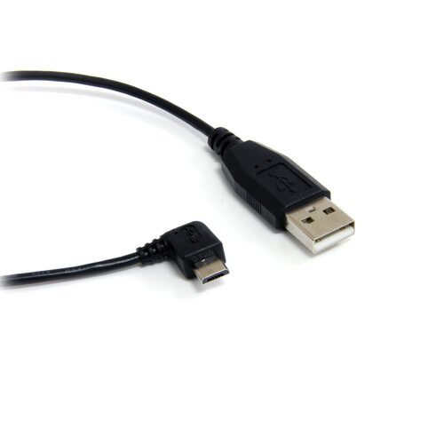 3 ft Micro USB Cable - A to Right Angle Micro B
