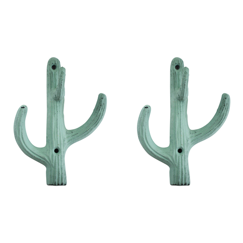 2PK LVD Metal 14cm Double Hook Home Decorative Hanger - Soft Green