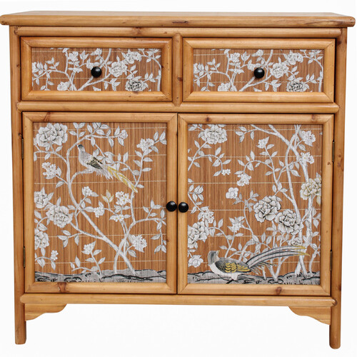 LVD Blossom Wood/MDF 79x81cm 2-Door Cabinet w/ Drawers Furniture Rect - Brown