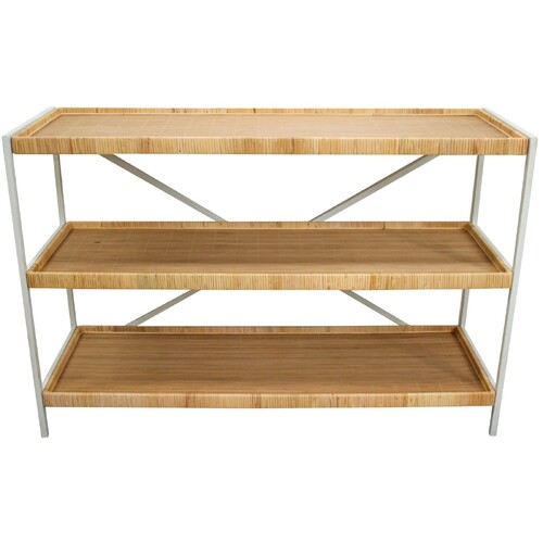 LVD Harbour Metal MDF 130x85cm Console w/ Shelves Rect - Natural