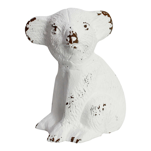 LVD Metal 13.5cm Sitting Koala Sculpture - Rustic White