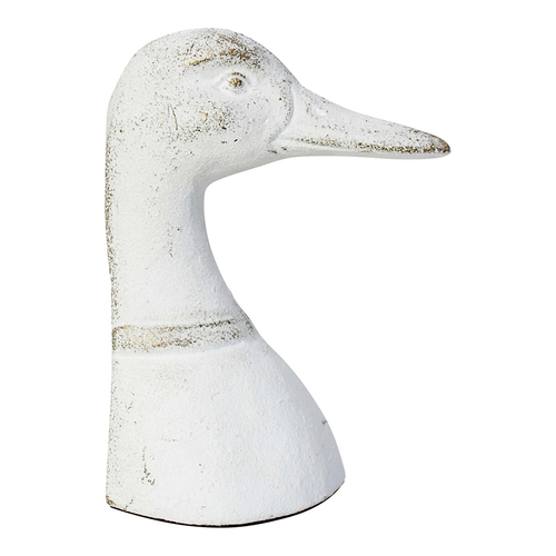LVD Duck 14.5cm Single Metal Bookend Holder Decor - White