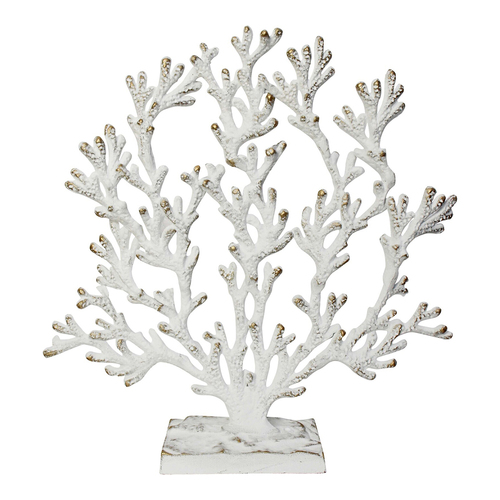 LVD Metal 40.5cm Coral Reef Home Decorative Figurine - White