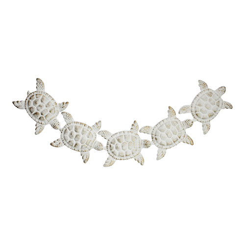 LVD Metal Wall Hanging Decor Turtle Row Home Decor - White