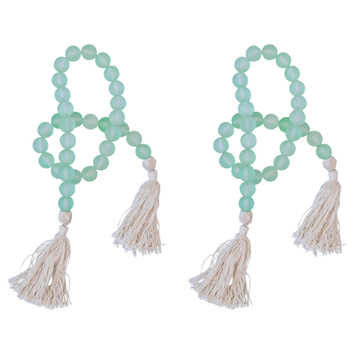 2PK LVD Resin Bead Tassel Home/Lounge Decor 95cm - Sea