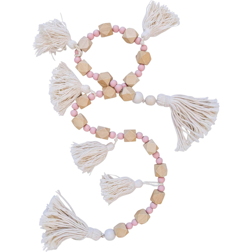 LVD Wooden Bead Tassel Home Decor 100cm - Dusty Pink