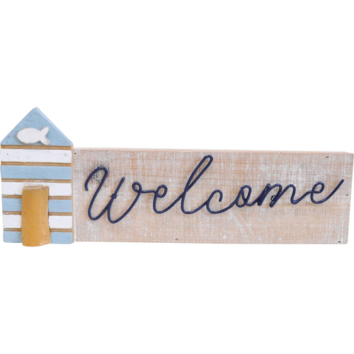 LVD Fir Wood/Iron Welcome House Sign Home/Room Decor 30x11.5cm