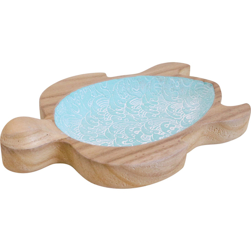 LVD Wooden Decorative Turtle Bowl Home Decor 16.5x24cm - Natural