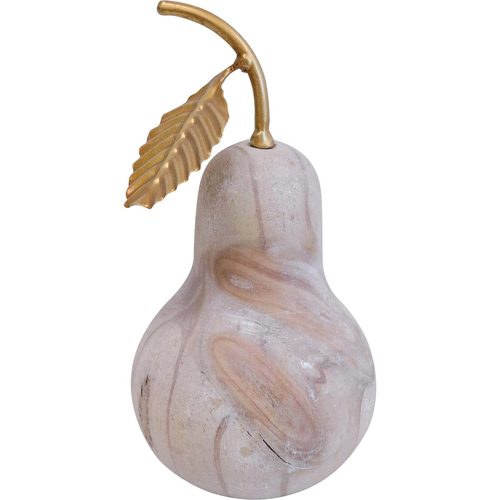 LVD Pine/Iron Decorative Wood Pear Home Decor 11x18cm - Natural/Gold
