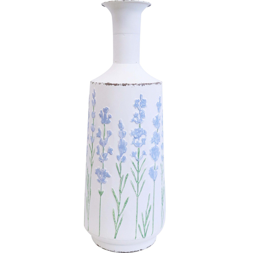 LVD Iron Flower Vase Urn Home/Lounge Decor 50.5cm - Lavender White