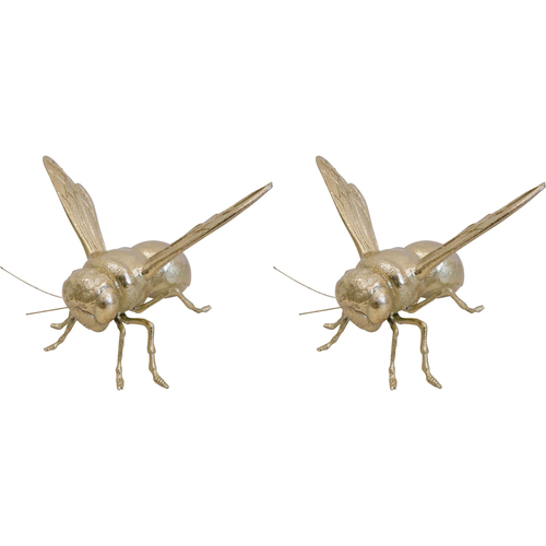 2PK LVD Resin/Pewter Decorative Antique Bee Home Decor 19cm - Gold