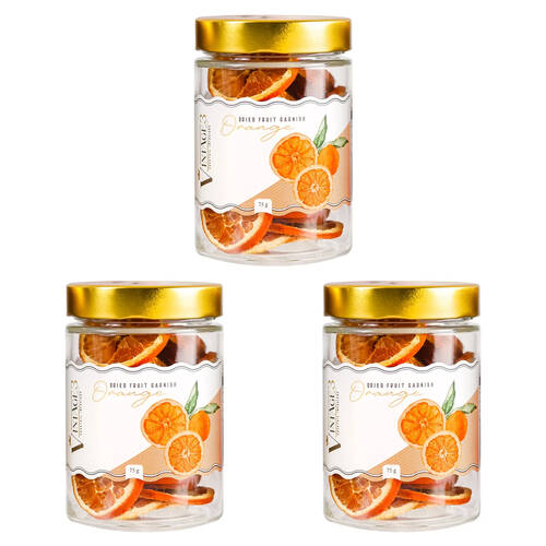 3PK Hot Shots Vintage 3 Dried Fruit Cocktail Garnish Orange 75g