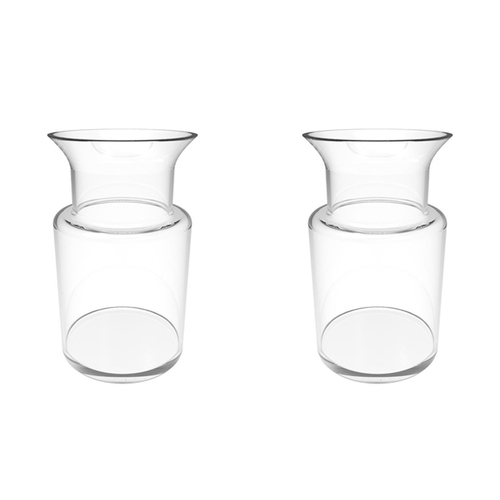 2PK Belle Toby Glass Flower Vase Round Small 23cm - Clear