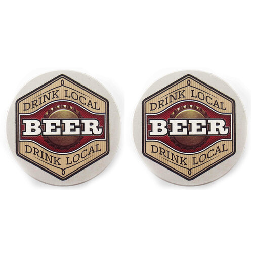 2x 4pc ThirstyStone Beer Bone Drink Local Coasters Set