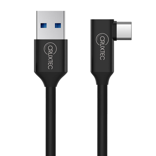 Cruxtec 5m VR Cable USB-A to Type-C 90 Degree Angle - Black