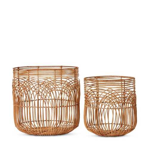 2pc E Style Darcia 34/40cm Basket Set Round - Natural